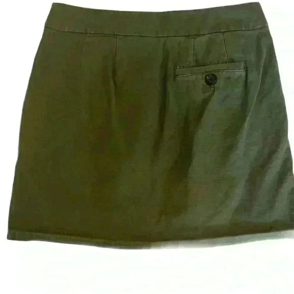 J. Crew Marching Miniskirt Olive Green with Button Detail Size 4 - Picture 2 of 7